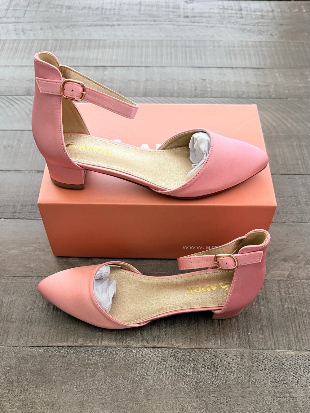 Girls Pink Low Block Heels Size 13 Little Girl